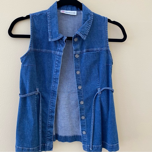 Christie Brooks Belted Denim Vest - Picture 1 of 6